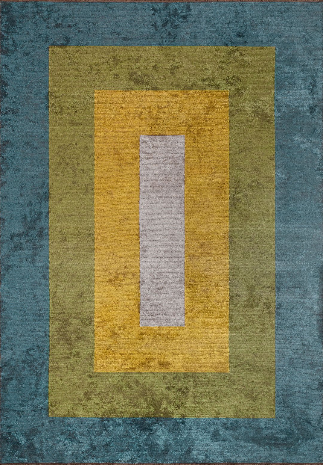 HALL PETROL - Зелёный - Жёлтый - Слоновая кость Ковер