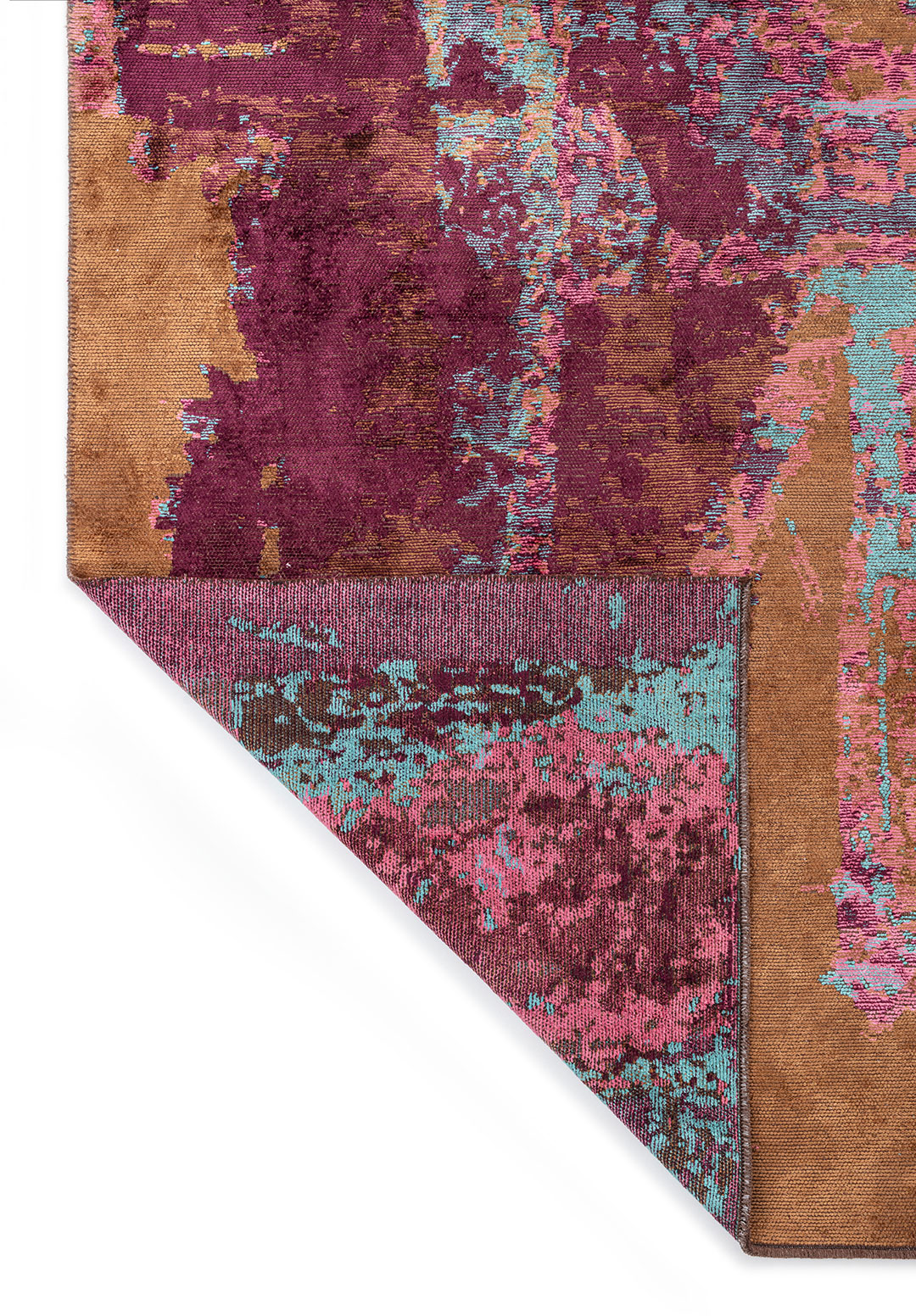 NICE TURQUOISE - DARK DAMSON - PINK - CACAO RUG