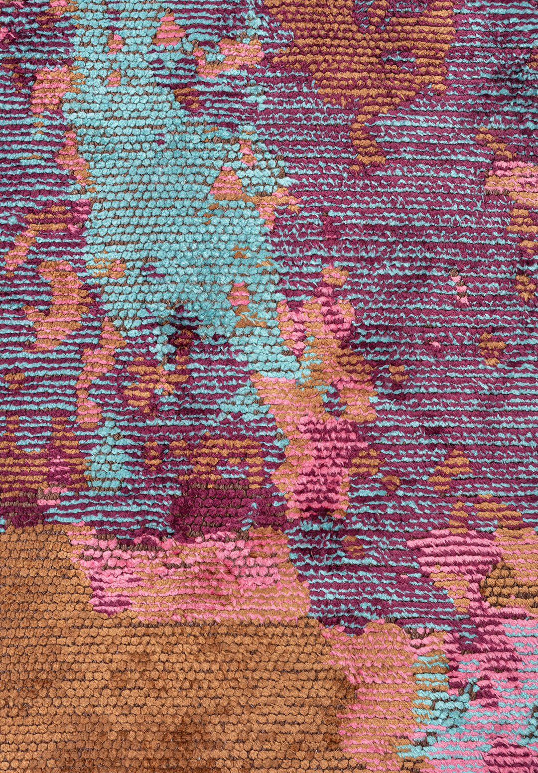 NICE TURQUOISE - DARK DAMSON - PINK - CACAO RUG