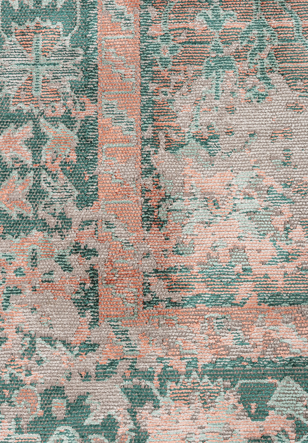 SPLENDOR ERA Каменный - Светлый Коралловый - Тёмный Зелёный - RIVER Зелёный Ковер