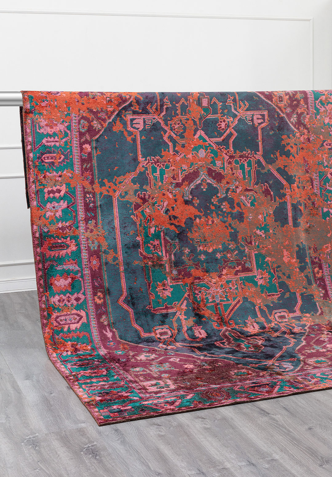 MONARCH ERA RUST - DARK TURQUOISE - DARK DAMSON - PINK RUG