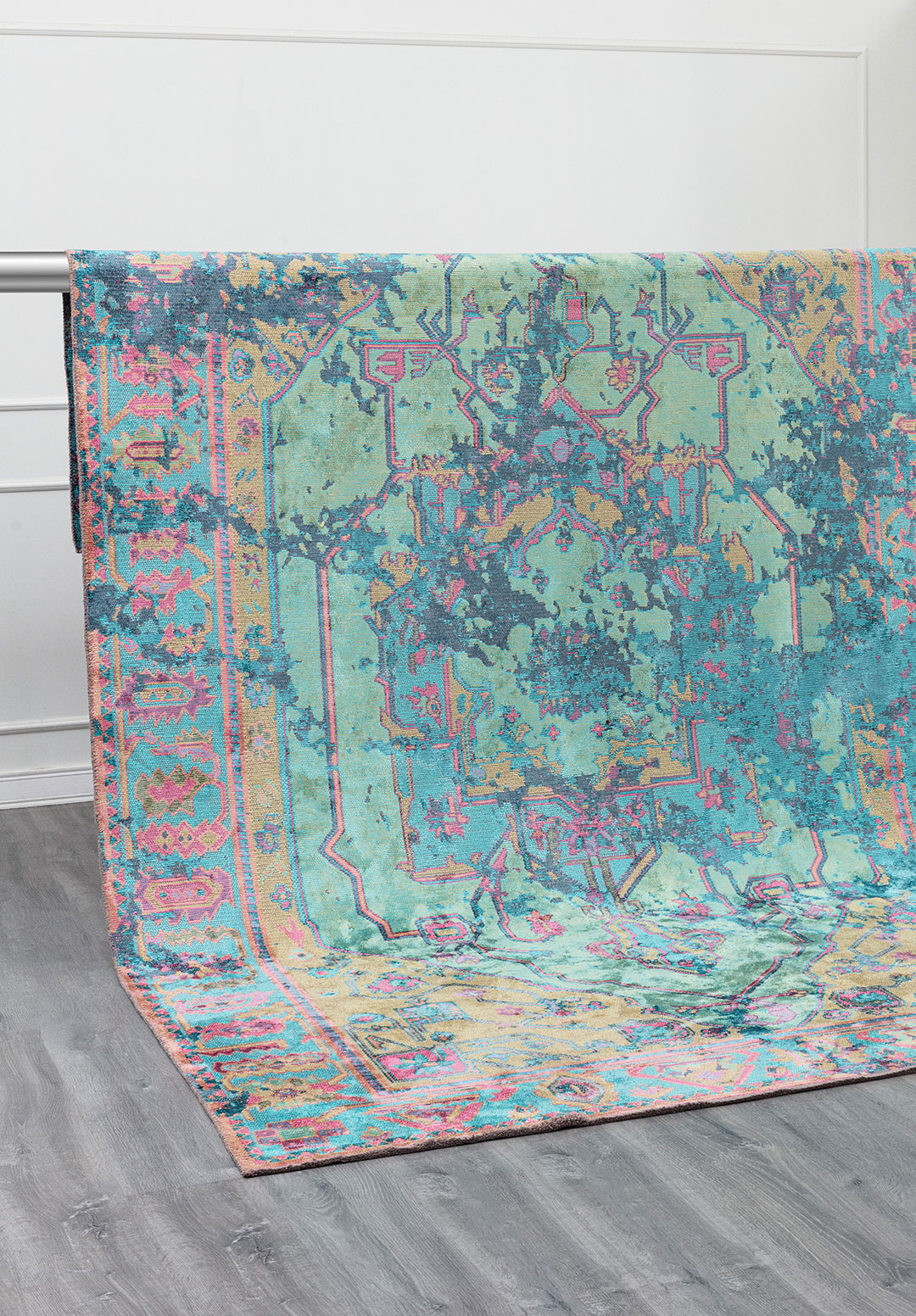 MONARCH ERA PETROL - Бирюзовый - OLIVE Зелёный - Розовый Ковер