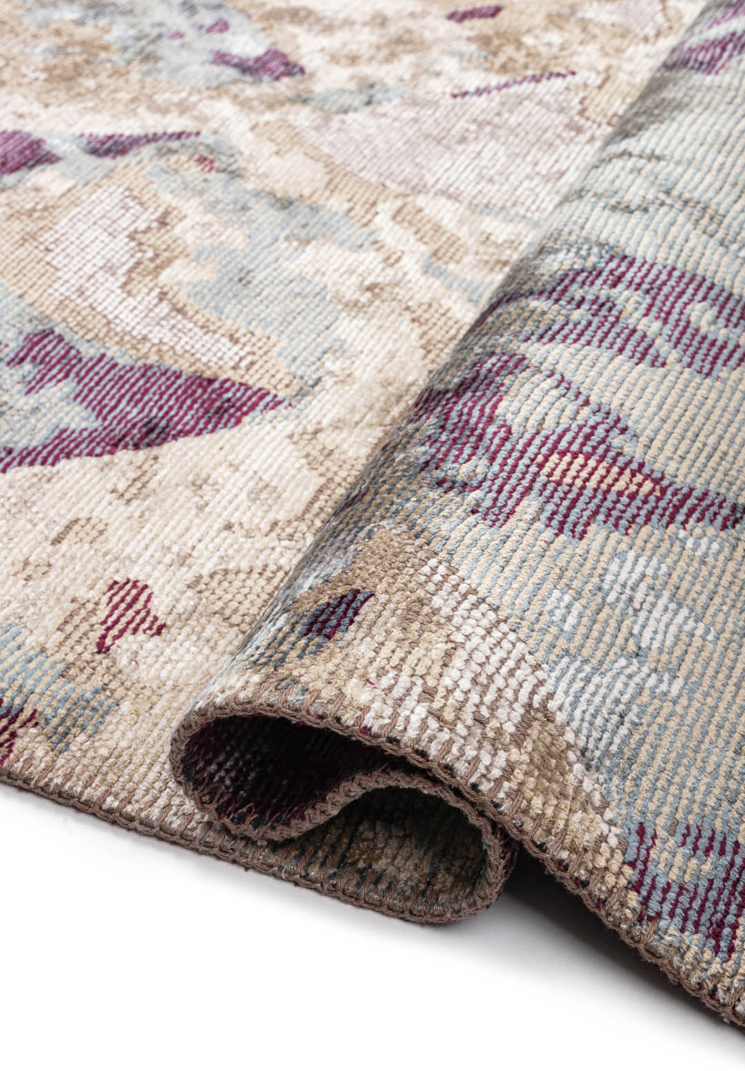 UTOPIA BONE - BEIGE - BLUE - DARK DAMSON RUG