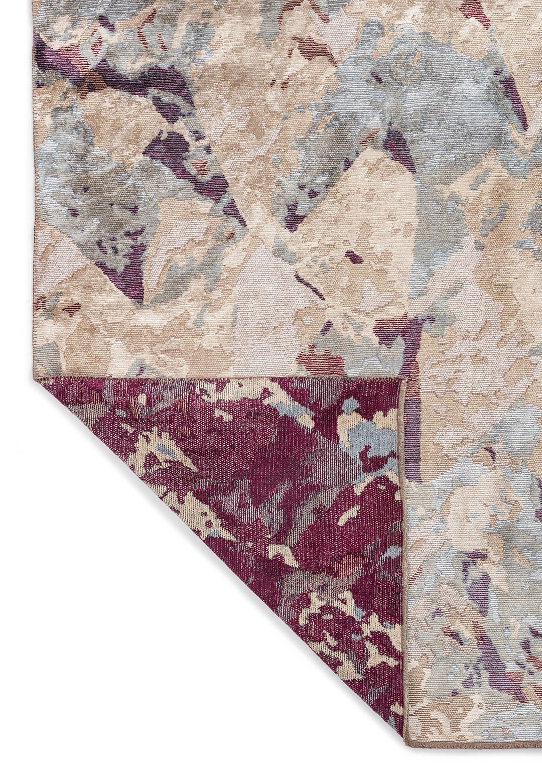 UTOPIA BONE - BEIGE - BLUE - DARK DAMSON RUG