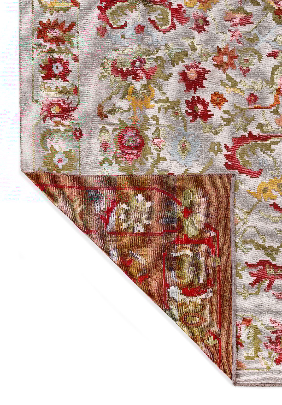 MAJESTY LIGHT CORAL - GREEN - MAGENTA - BONE - GOLD - ICE BLUE RUG