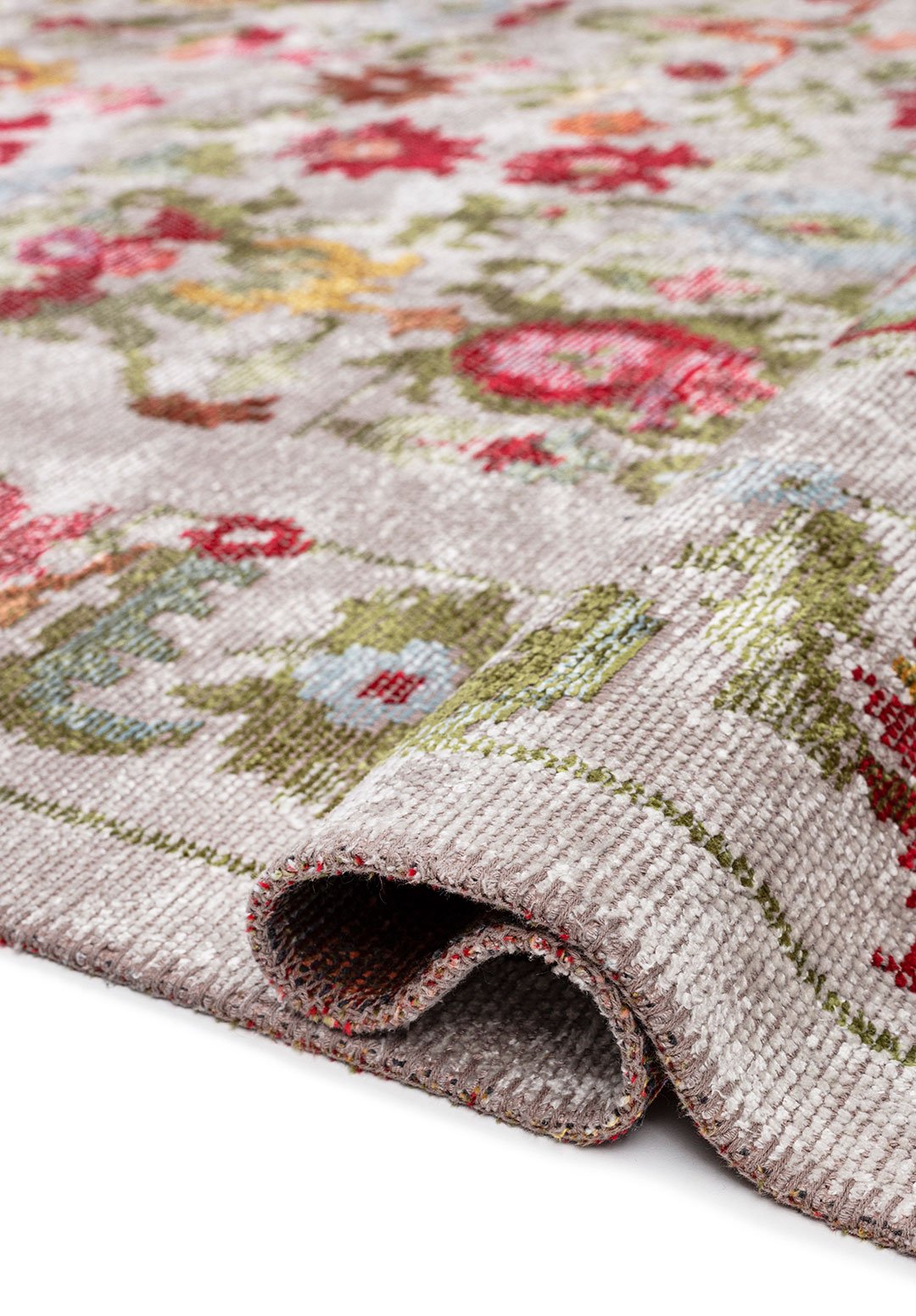 MAJESTY LIGHT CORAL - GREEN - MAGENTA - BONE - GOLD - ICE BLUE RUG