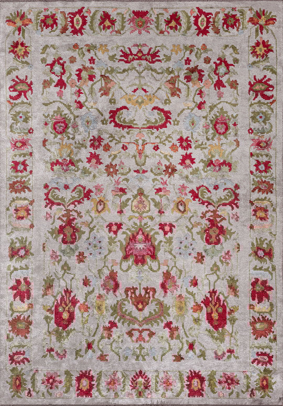 MAJESTY LIGHT CORAL - GREEN - MAGENTA - BONE - GOLD - ICE BLUE RUG