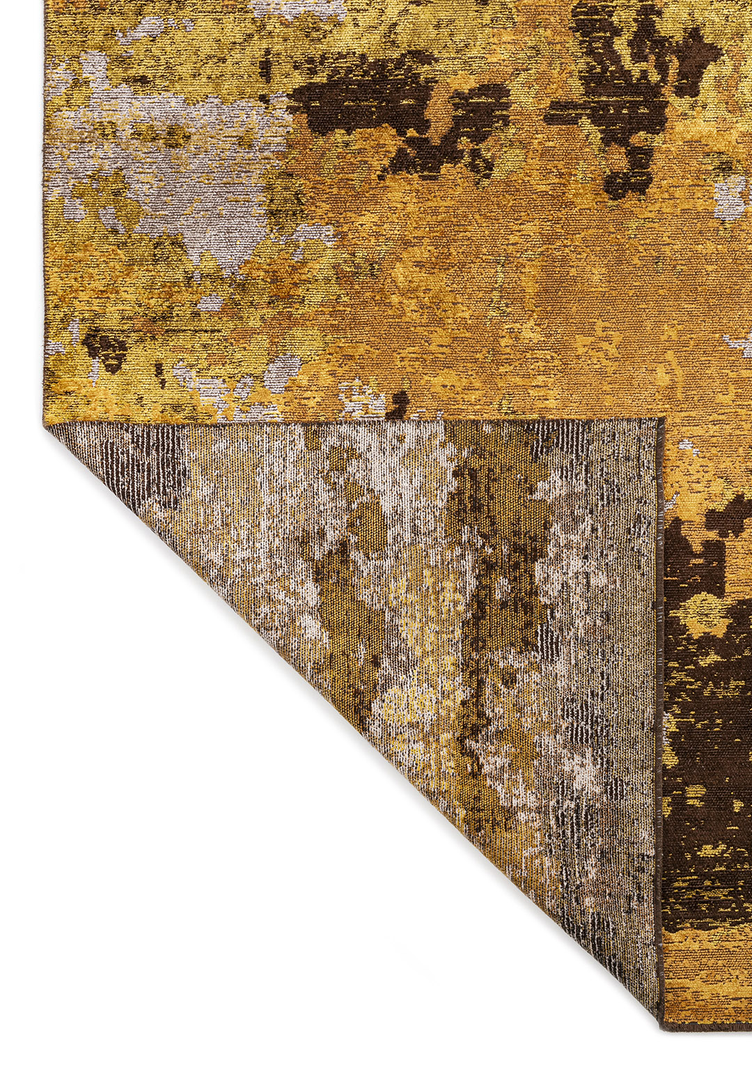 QUASAR MUSTARD - LIGHT GREY - DARK BROWN - YELLOW RUG