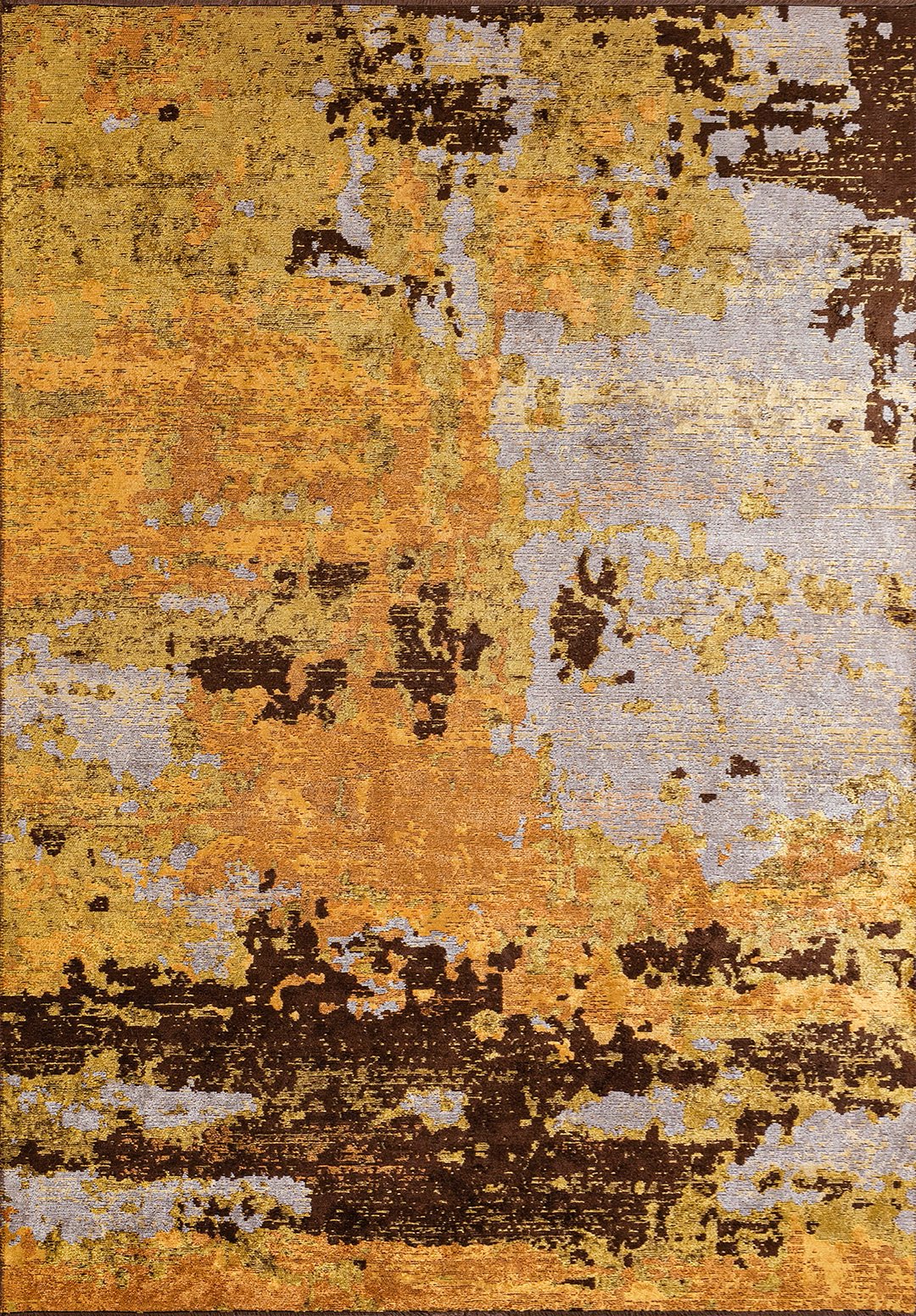 QUASAR MUSTARD - LIGHT GREY - DARK BROWN - YELLOW RUG