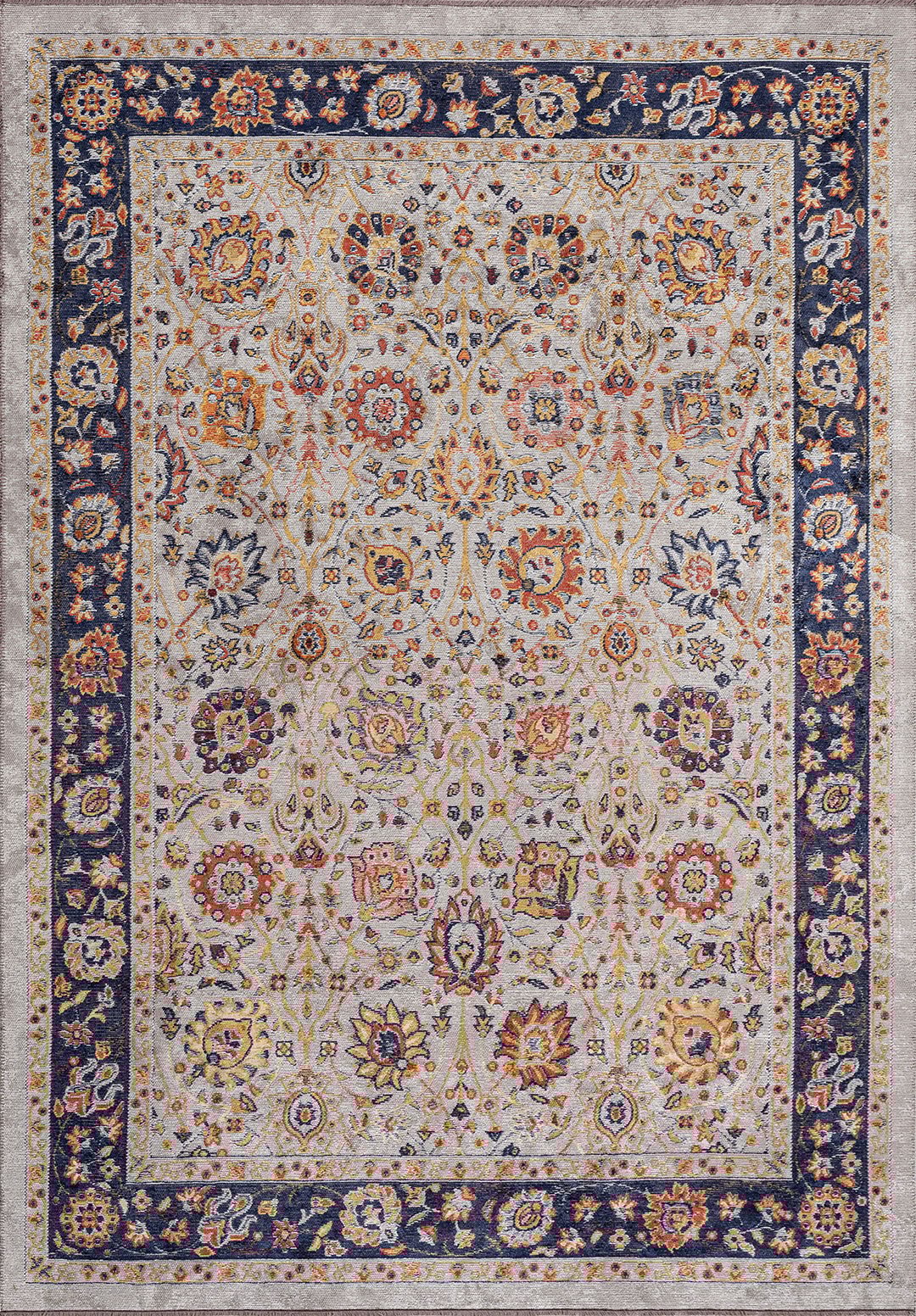 DAHLIA Слоновая кость - Золотой - Тёмный Терракотовый - Тёмный Тёмно - синий Ковер