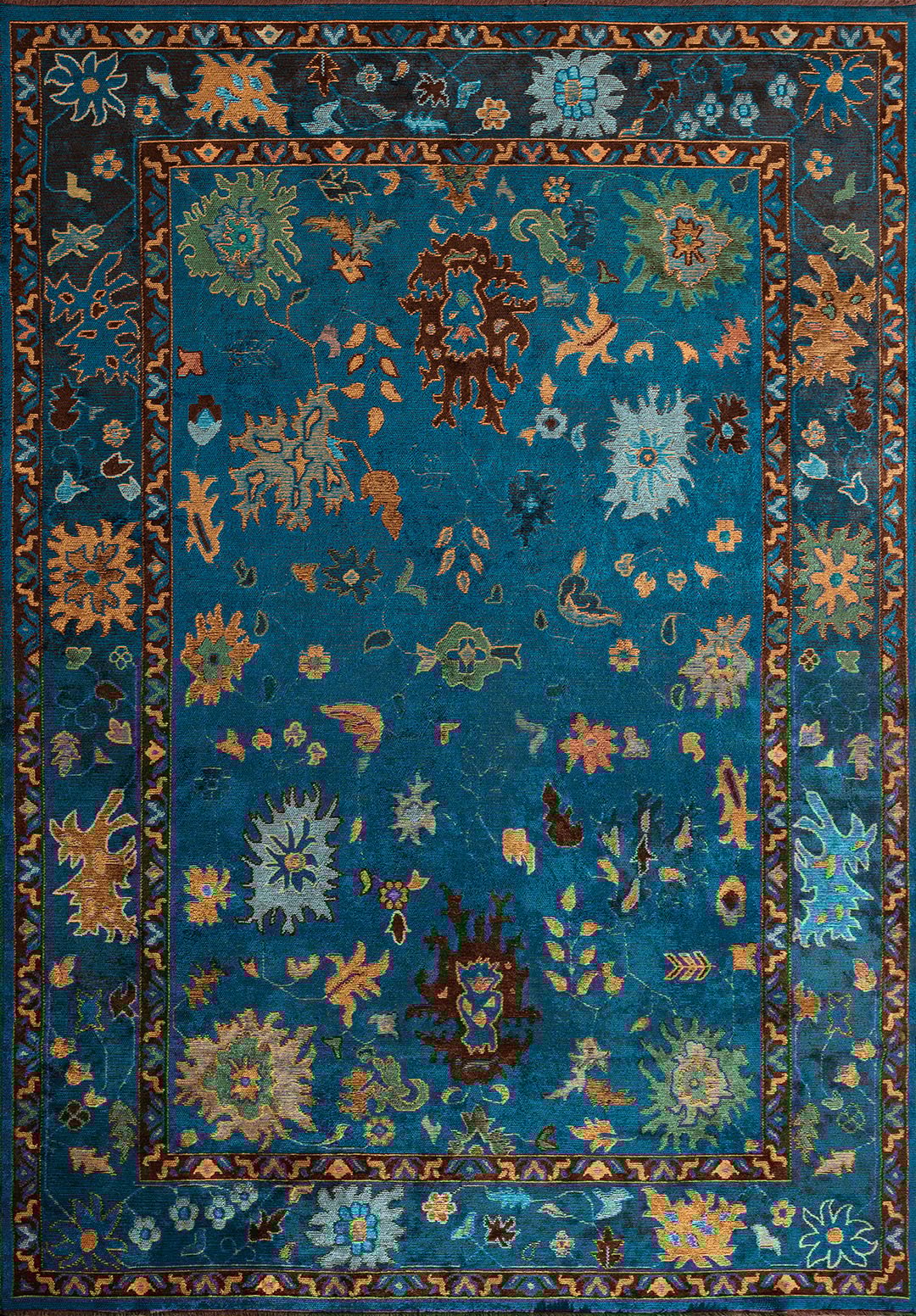 VIVIENNE CYAN - DARK BROWN - TURQUOISE - MUSTARD - GRASS GREEN - TERRA RUG