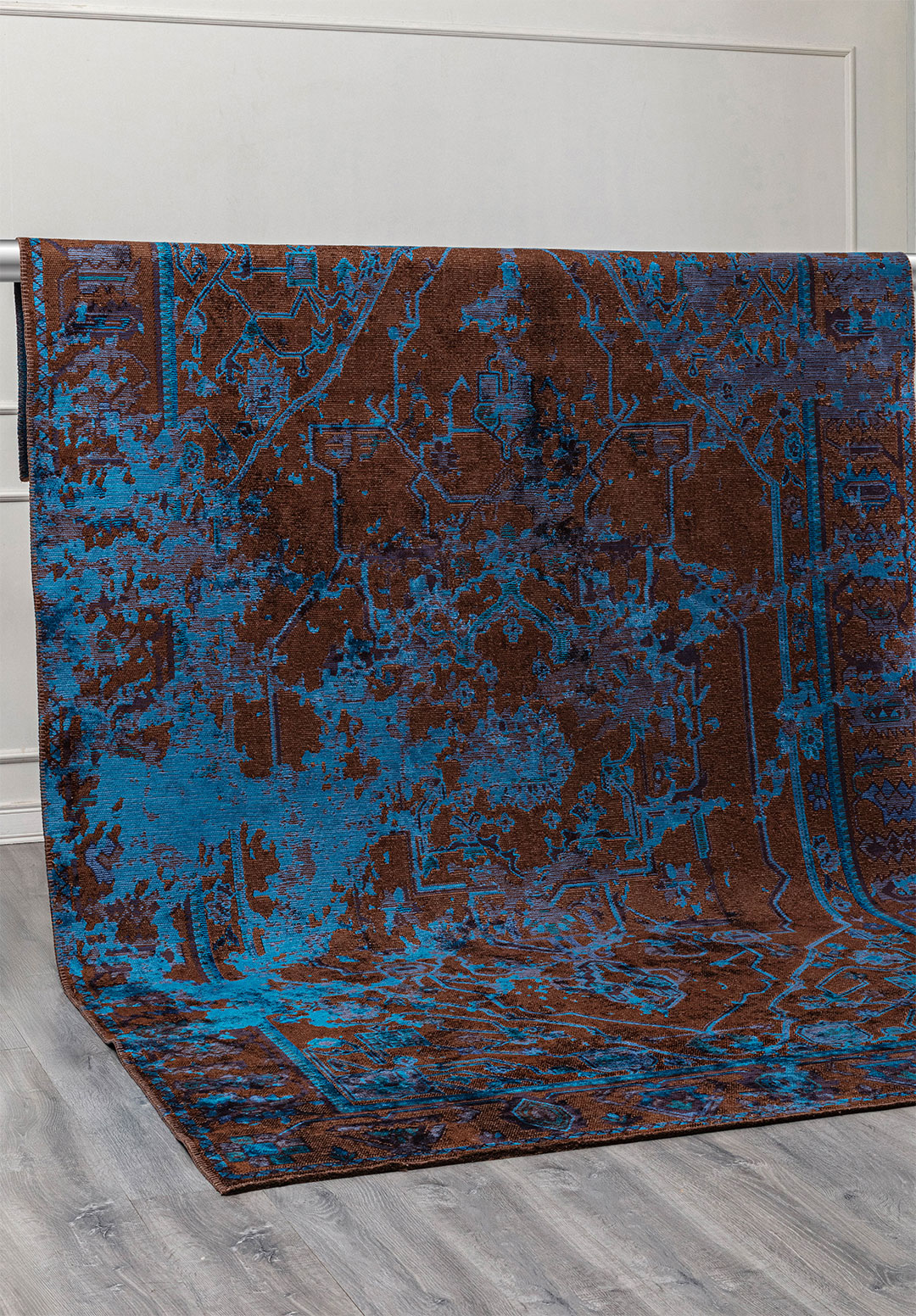 MONARCH ERA NAVY BLUE - CYAN - DARK NAVY - DARK BROWN RUG