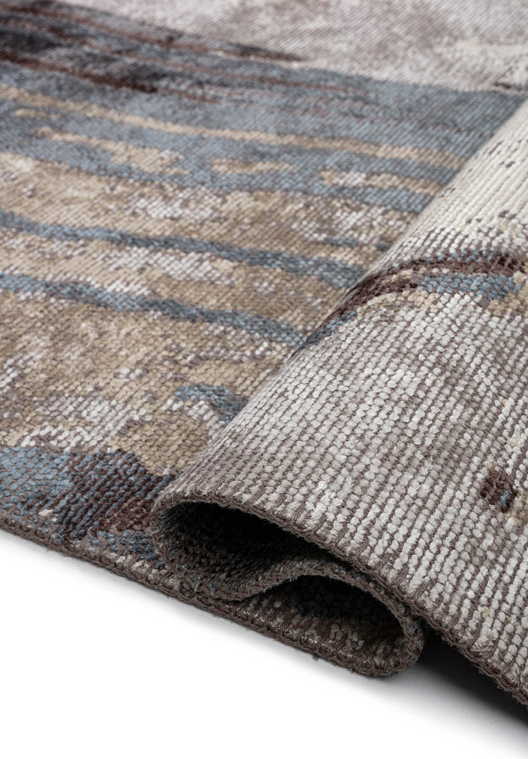 SMOKE BONE - BEIGE - BLUE - DARK MINK RUG