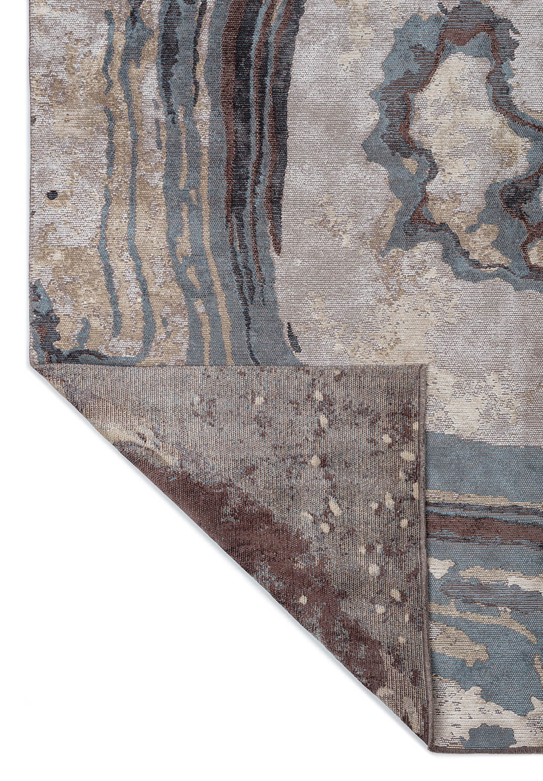 SMOKE BONE - BEIGE - BLUE - DARK MINK RUG